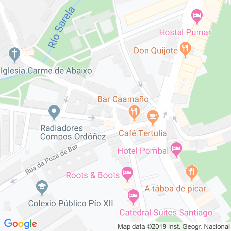 Código Postal calle Carmen De Abaixo, travesa en Santiago de Compostela
