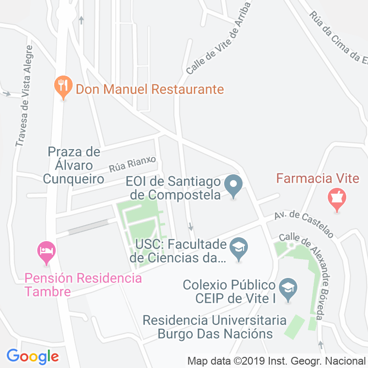 Código Postal calle Diego Pelaez en Santiago de Compostela