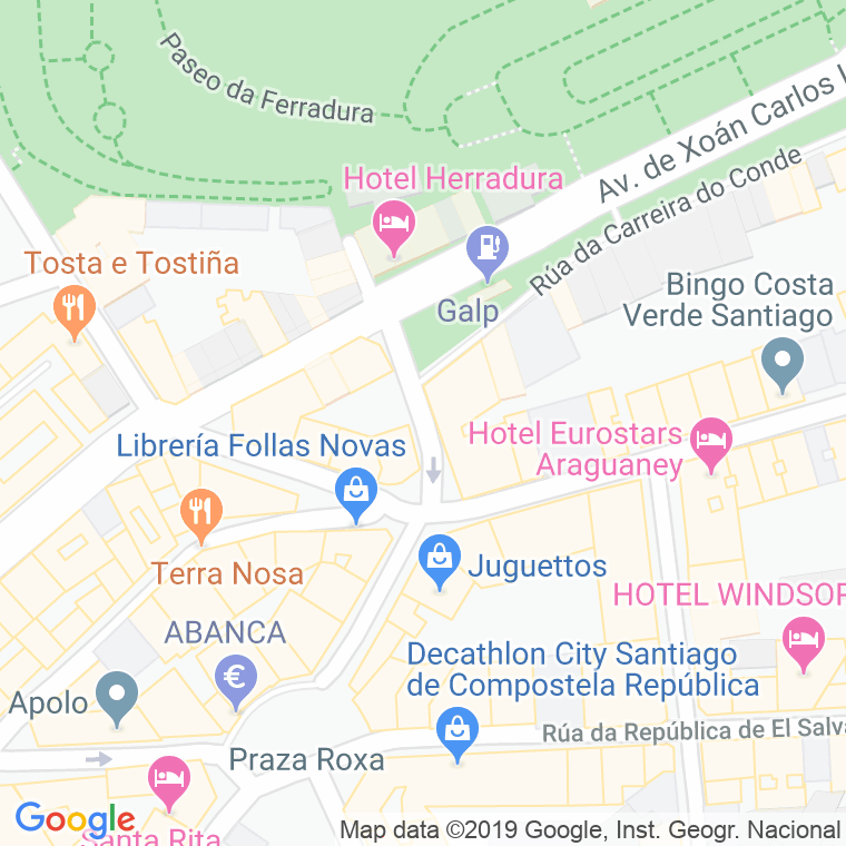 Código Postal calle Rapa Da Folla en Santiago de Compostela