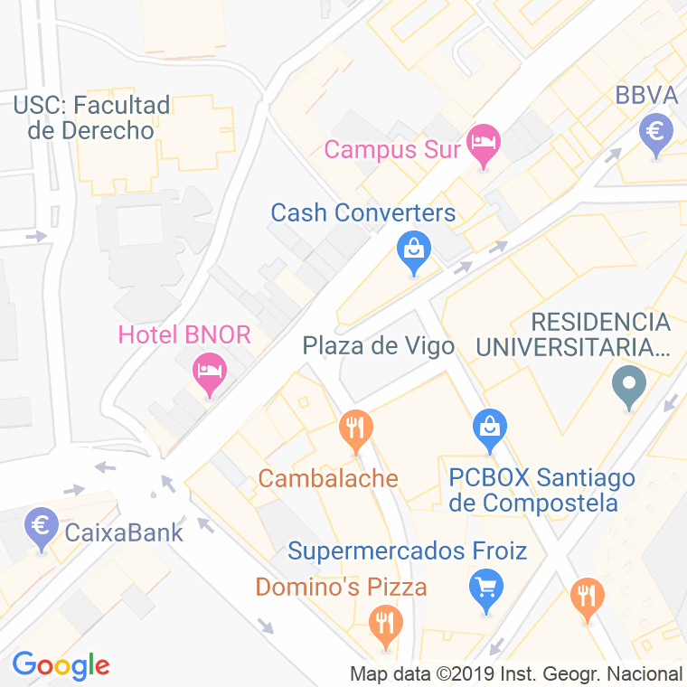 Código Postal calle Vigo, De, praza en Santiago de Compostela