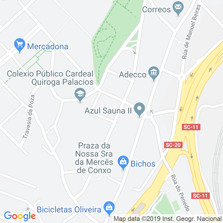 Código Postal calle Villaldia en Santiago de Compostela