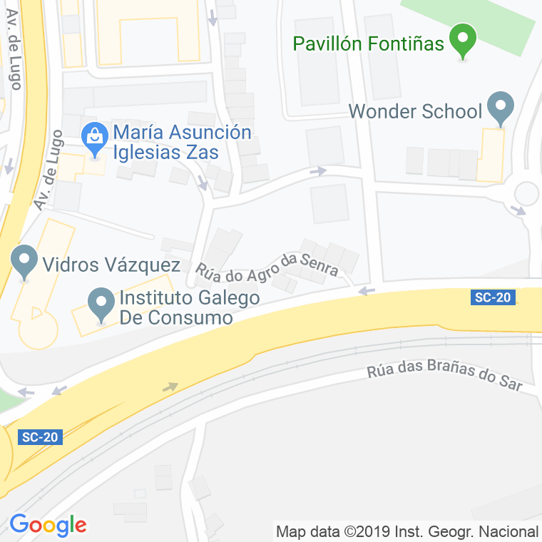 Código Postal calle Agro Da Senra en Santiago de Compostela