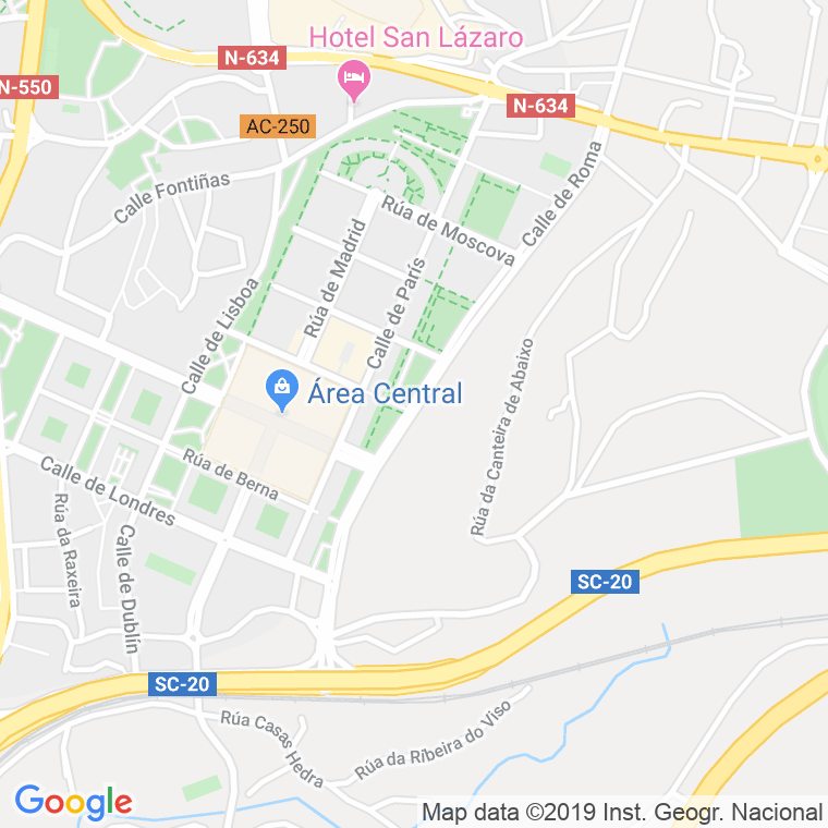 Código Postal calle Roma en Santiago de Compostela