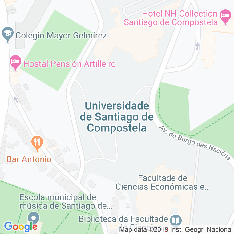 Código Postal calle Codigo Universidade De Santiago en Santiago de Compostela