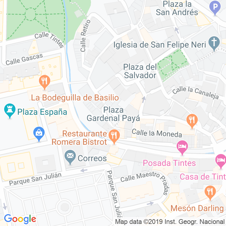 Código Postal calle Cardenal Paya, plaza en Cuenca