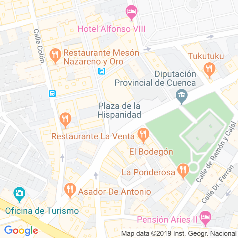Código Postal calle Hispanidad, De La, plaza (Impares Del 1 Al 13)  (Pares Del 2 Al 6) en Cuenca