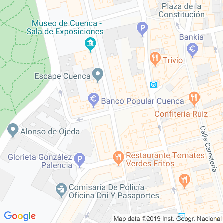 Código Postal calle Virgen Del Pilar en Cuenca