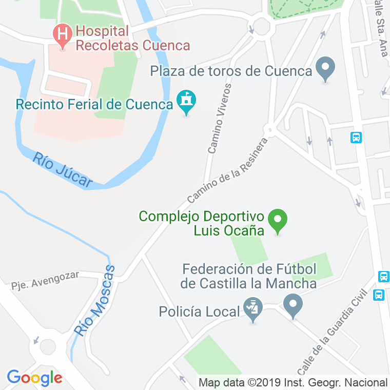 Código Postal calle Resinera, camino en Cuenca