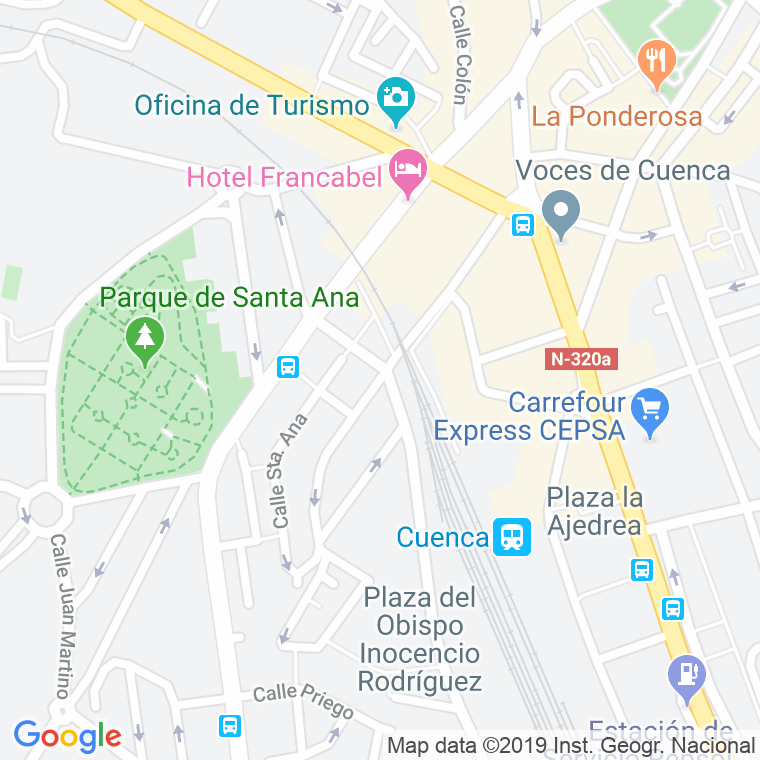 Código Postal calle Diego Jimenez   (Impares Del 1 Al 13)  (Pares Del 2 Al 16) en Cuenca
