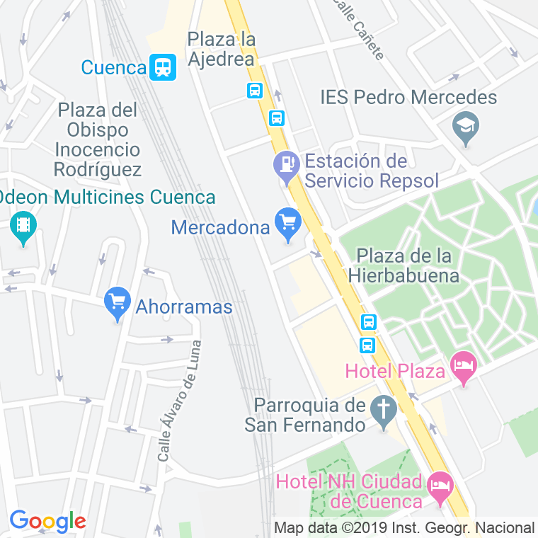 Código Postal calle Ferrocarril, Del, paseo en Cuenca