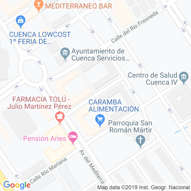 Código Postal calle Rio Altarejos en Cuenca