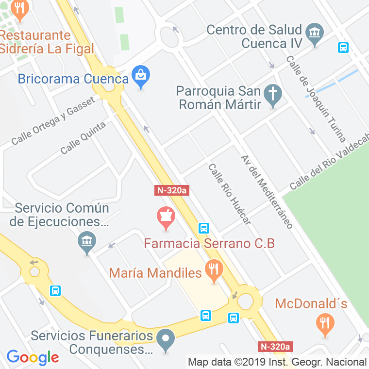 Código Postal calle Rio Tortola en Cuenca
