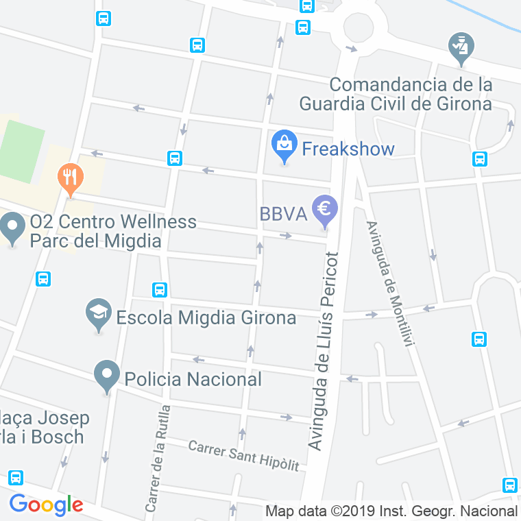 Código Postal calle Baldiri Reixach en Girona