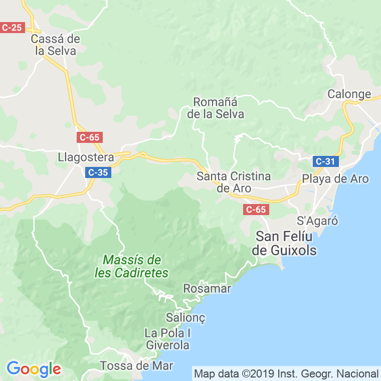 Código Postal de Santa Cristina D'aro en Girona