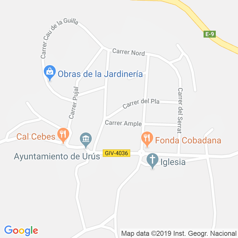 Código Postal de Urus en Girona