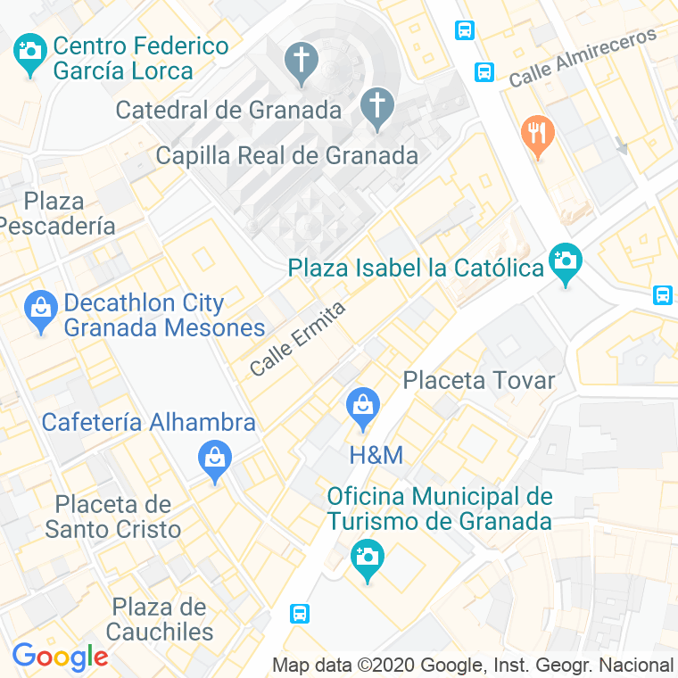 Código Postal calle Alcaiceria en Granada