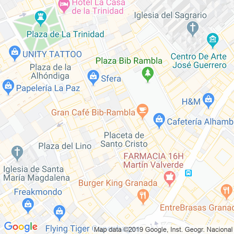 Código Postal calle Arco De Cucharas en Granada