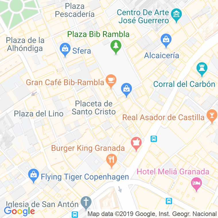 Código Postal calle Arco De Las Orejas en Granada