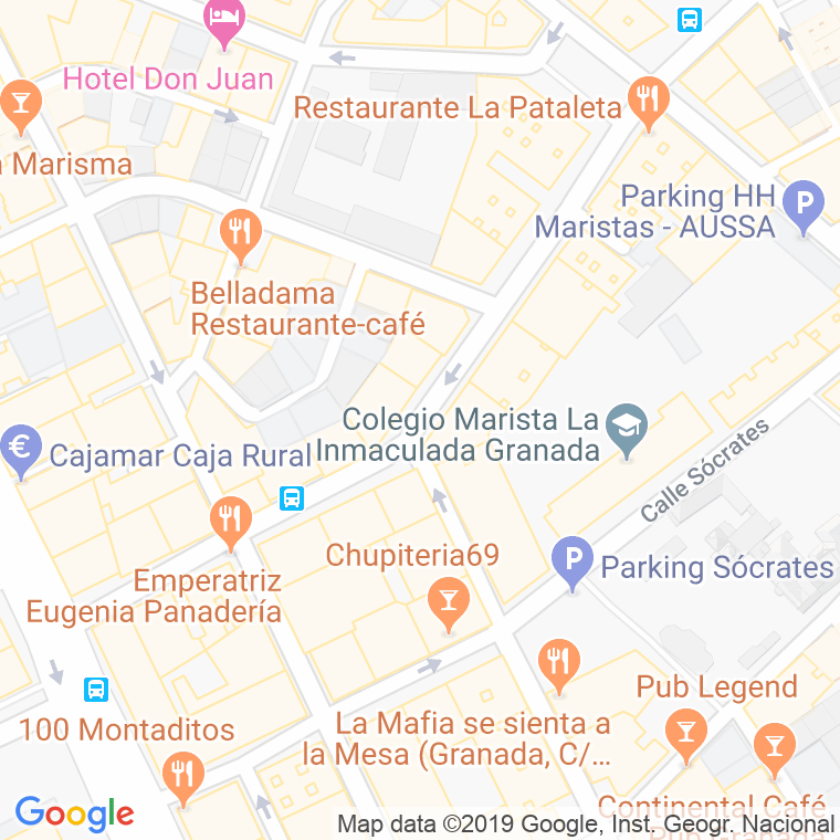 Código Postal calle Emperatriz Eugenia   (Impares Del 1 Al 17)  (Pares Del 2 Al 20) en Granada