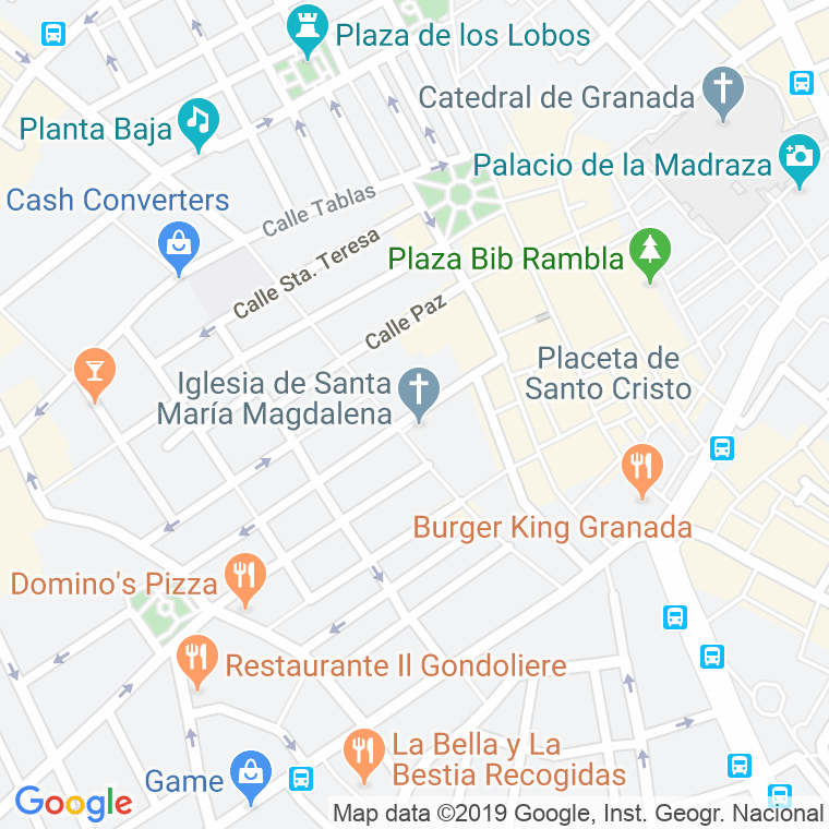 Código Postal calle Gracia, plaza en Granada