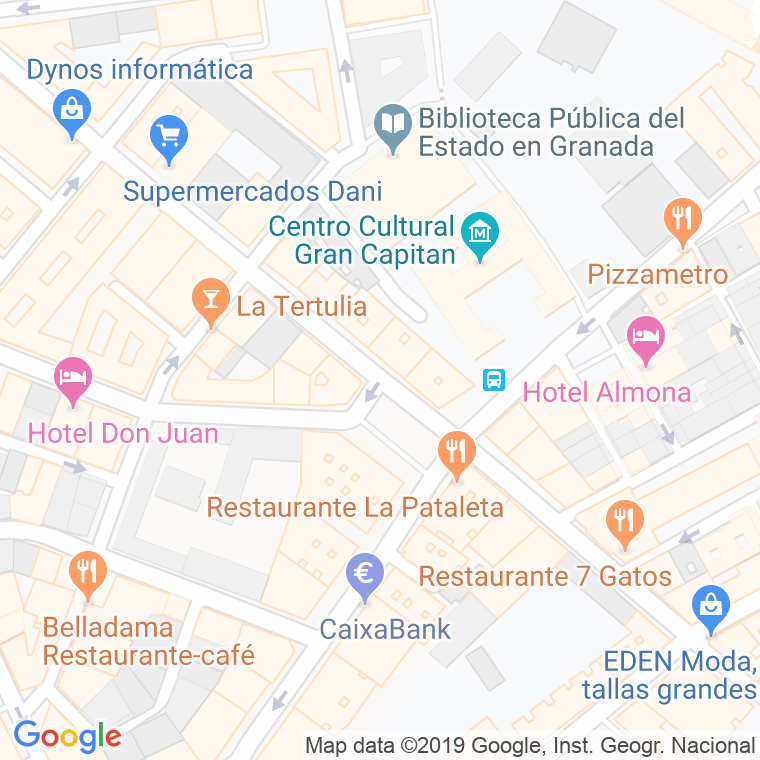 Código Postal calle Gran Capitan, plaza en Granada