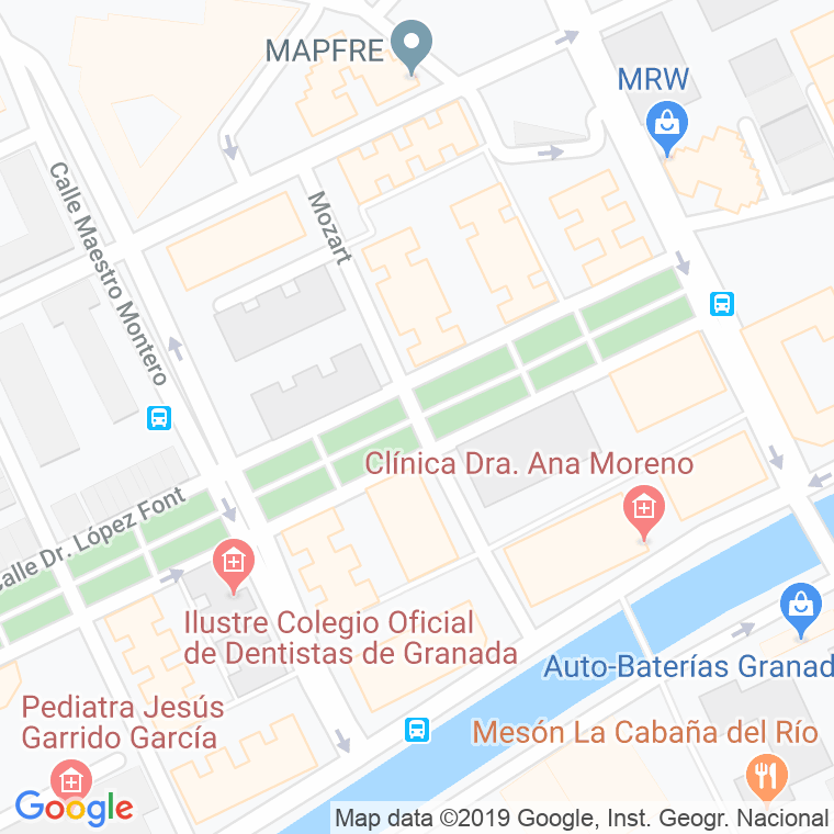 Código Postal calle Mozart en Granada