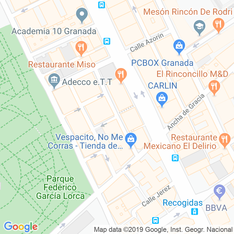 Código Postal calle Rivadavia en Granada