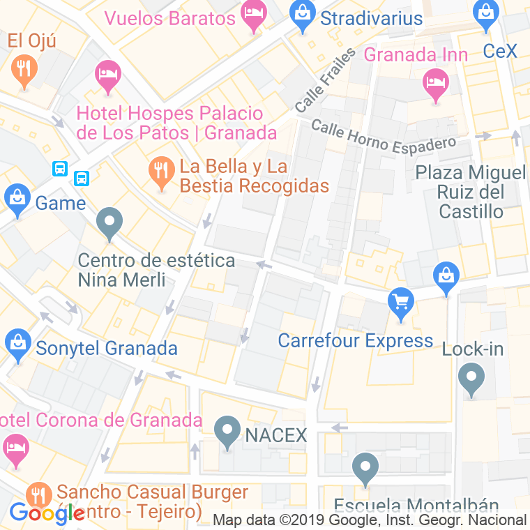 Código Postal calle Afan De Rivera en Granada