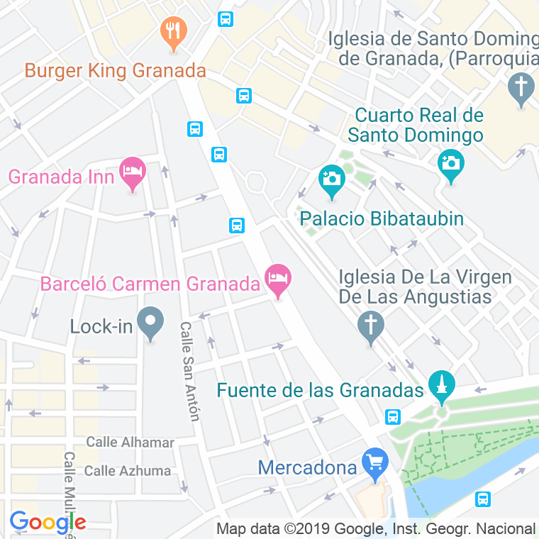 Código Postal calle Darro, Del, acera en Granada