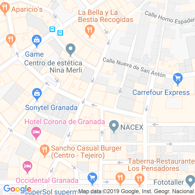 Código Postal calle Porton De Tejeiro en Granada