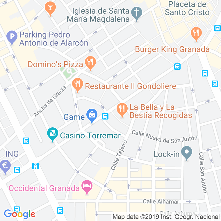 Código Postal calle Recogidas   (Impares Del 1 Al 59) en Granada