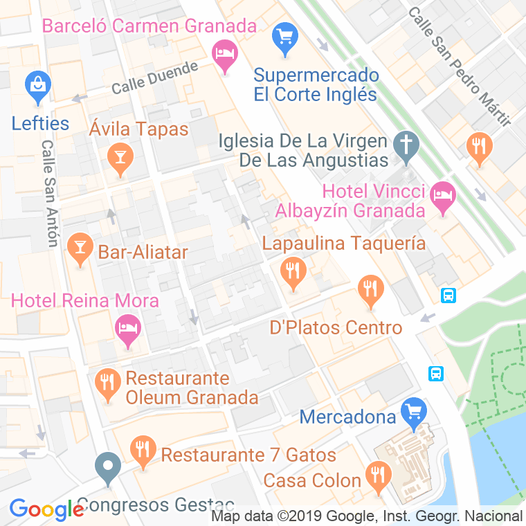 Código Postal calle San Juan Baja en Granada