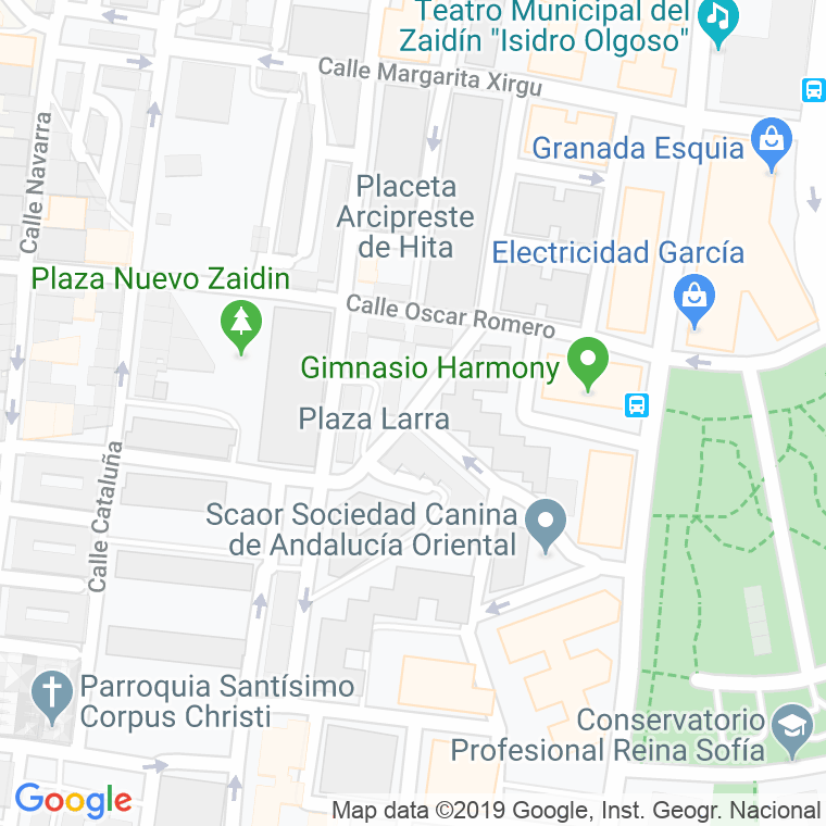 Código Postal calle Larra, De, placeta en Granada