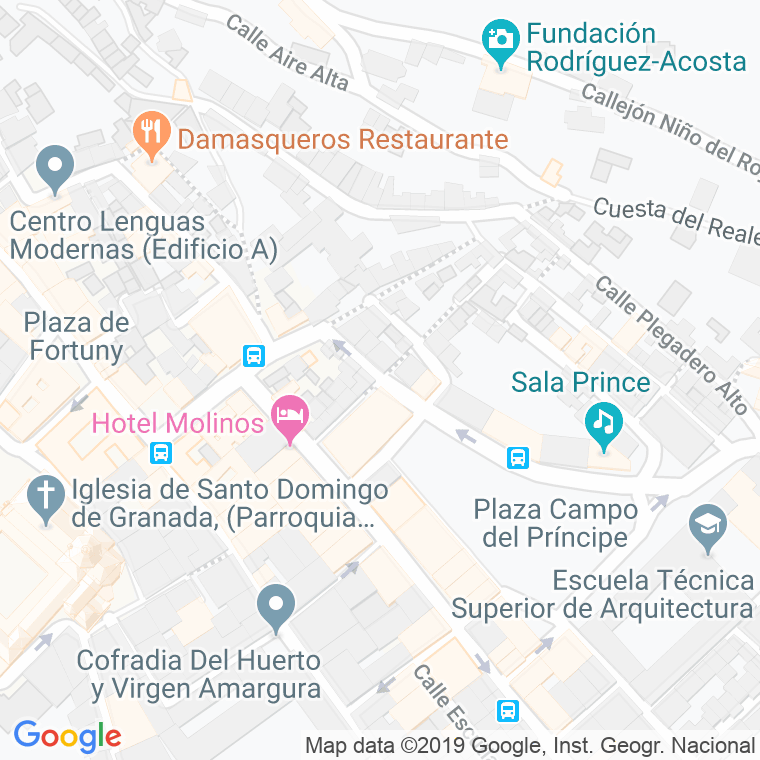 Código Postal calle Cocheras De San Cecilio en Granada
