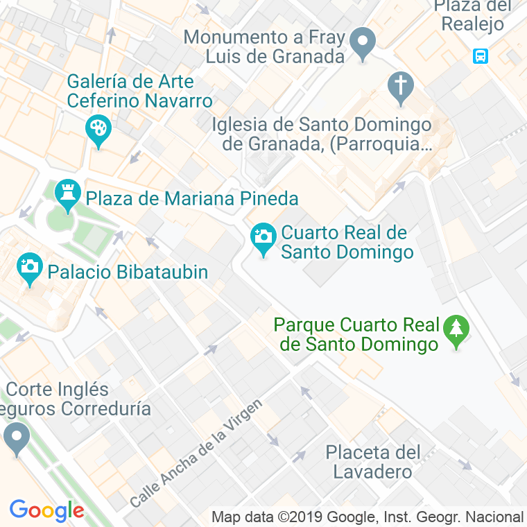 Código Postal calle Cuarto Real De Santo Domingo en Granada