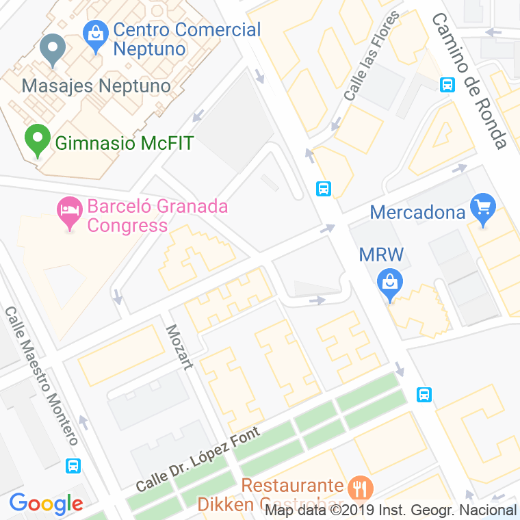 Código Postal calle Gerardo Cuerva, placeta en Granada