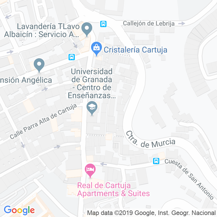 Código Postal calle Cartuja, Alta De en Granada