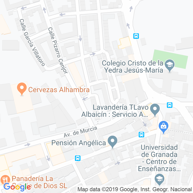 Código Postal calle Aljucer, De, placeta en Granada