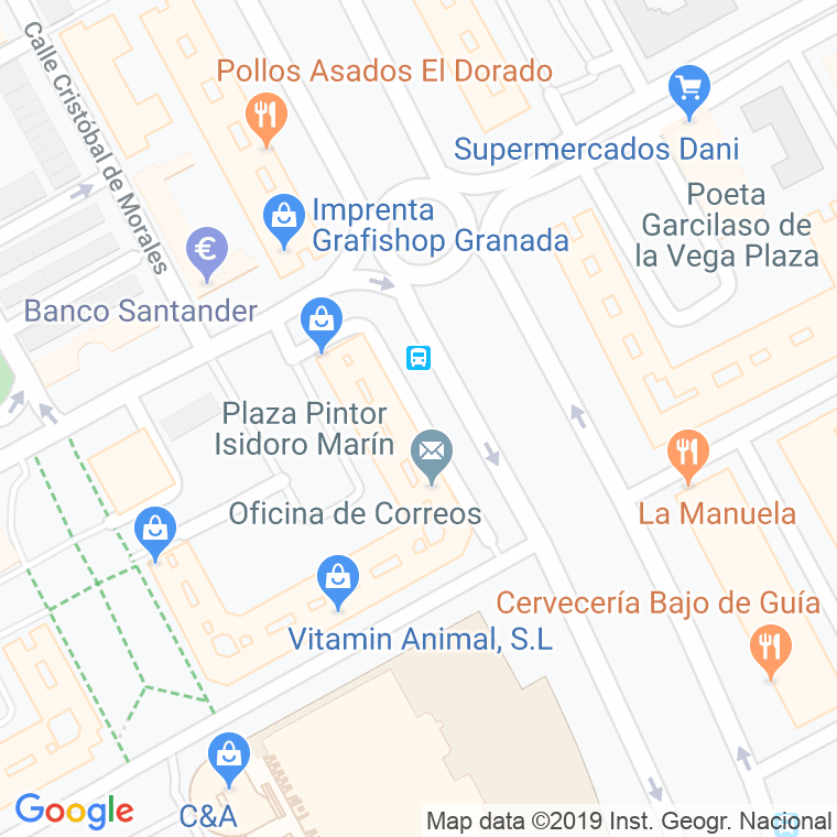 Código Postal calle Joaquina Eguaras en Granada
