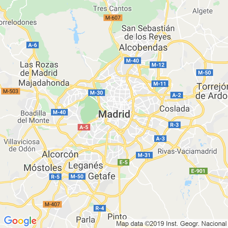 Código Postal calle Madrid, avenida (Pares Del 30 Al Final) en Granada
