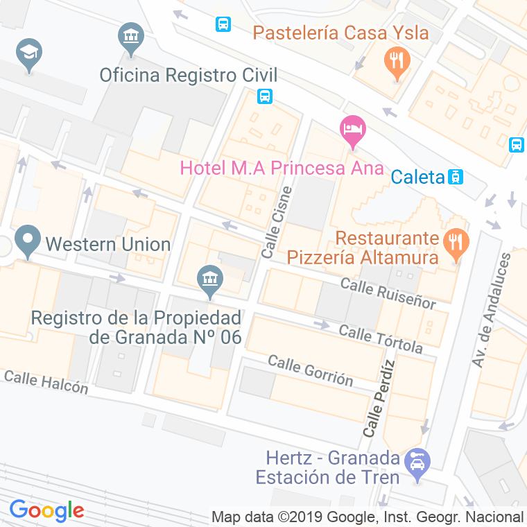 Código Postal calle Cisne en Granada