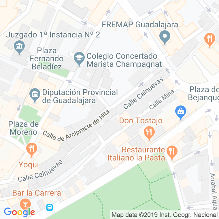 Código Postal calle Arcipreste De Hita en Guadalajara