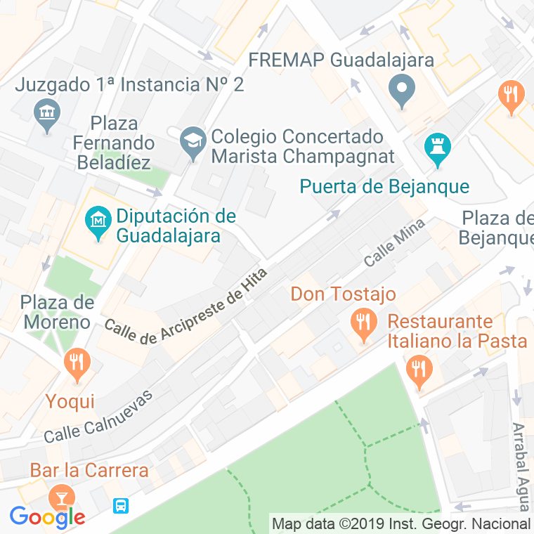 Código Postal calle Arcipreste De Hita, travesia en Guadalajara