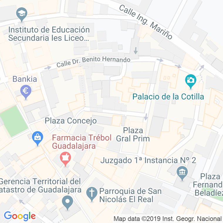 Código Postal calle Capitan Luis Pizaño en Guadalajara