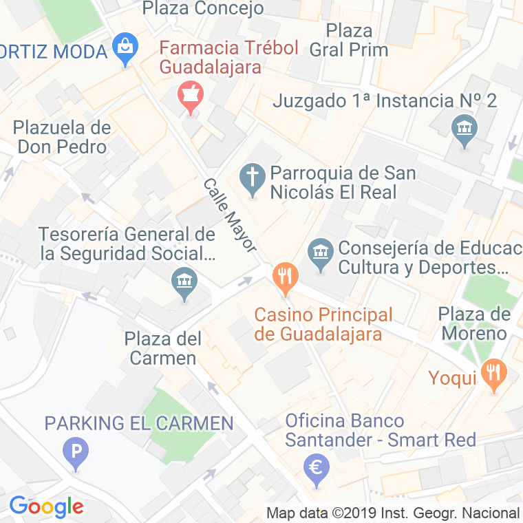 Código Postal calle Mayor en Guadalajara