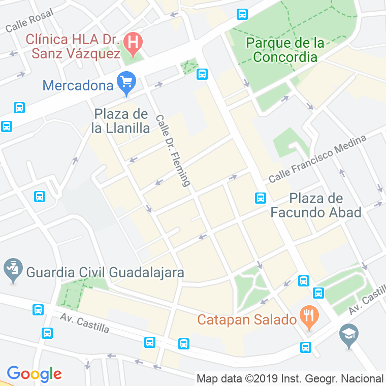 Código Postal calle Doctor Fleming   (Impares Del 1 Al 19)  (Pares Del 2 Al 16) en Guadalajara