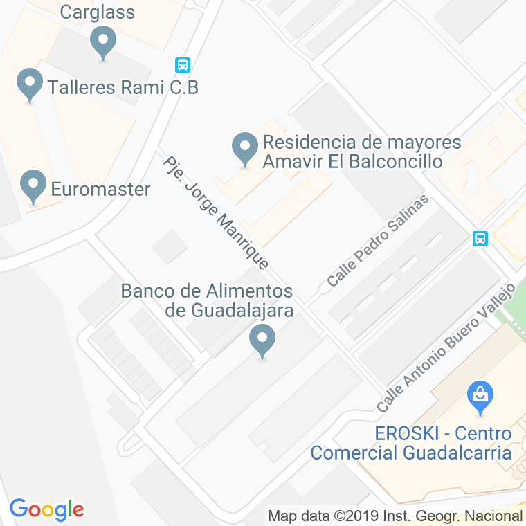 Código Postal calle Jorge Manrique, pasaje en Guadalajara