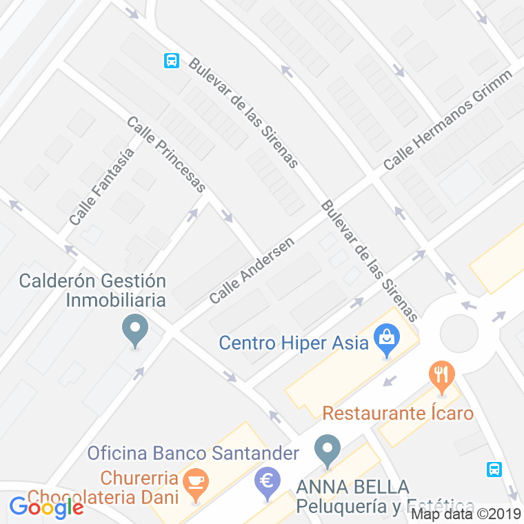 Código Postal calle Andersen en Guadalajara