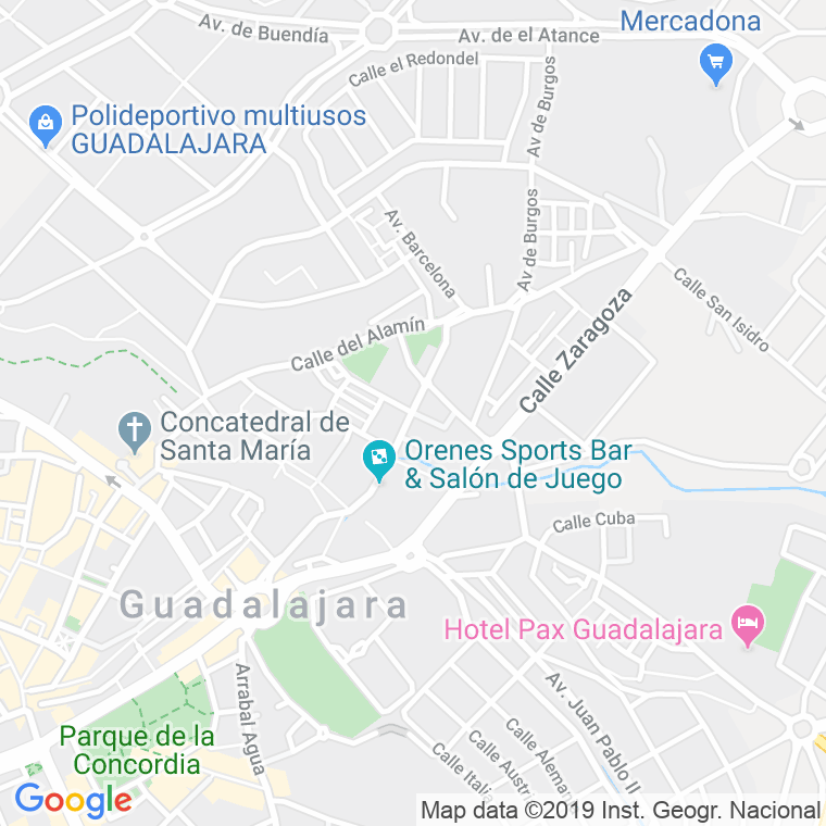 Código Postal calle Barcelona, avenida en Guadalajara