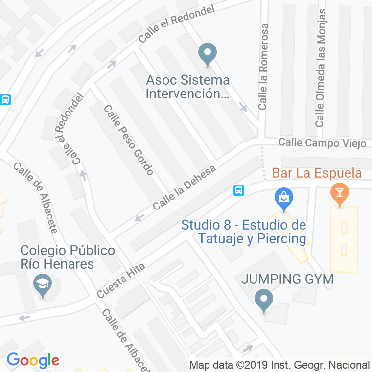 Código Postal calle Dehesa, La en Guadalajara